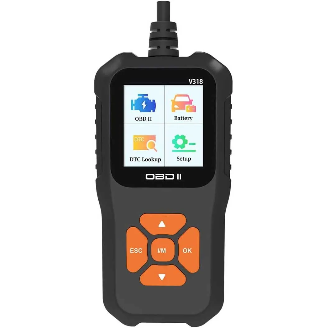 Фото Сканер OBD2 ELM327, полный сканер для проверки автомобиля, чтение и очистка кода, автомобильный прибор для диагностики неисправностей V318 №1