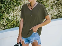 womens 2022 summer new casual pullover short sleeve top women fashion v neck t shirt female lady clothing