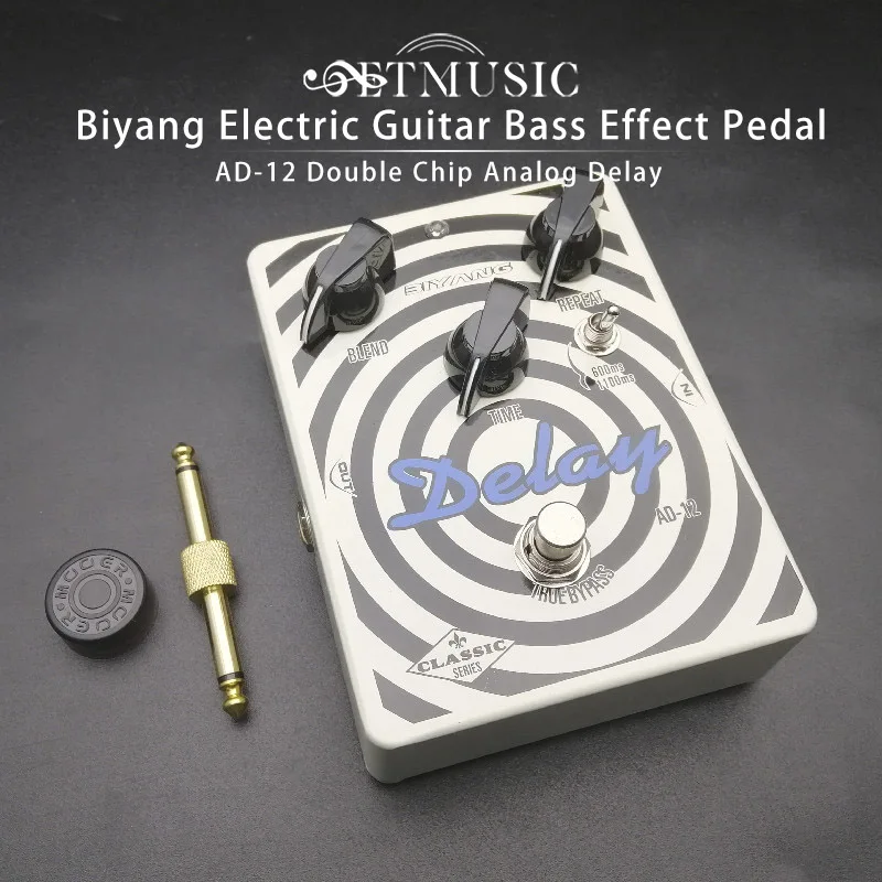 Biyang AD-12 Electric Guitar Pedal True Bypass Digital Delay Effect Pedal Custom Controls Blend Time Repeat Guitarra Pedal