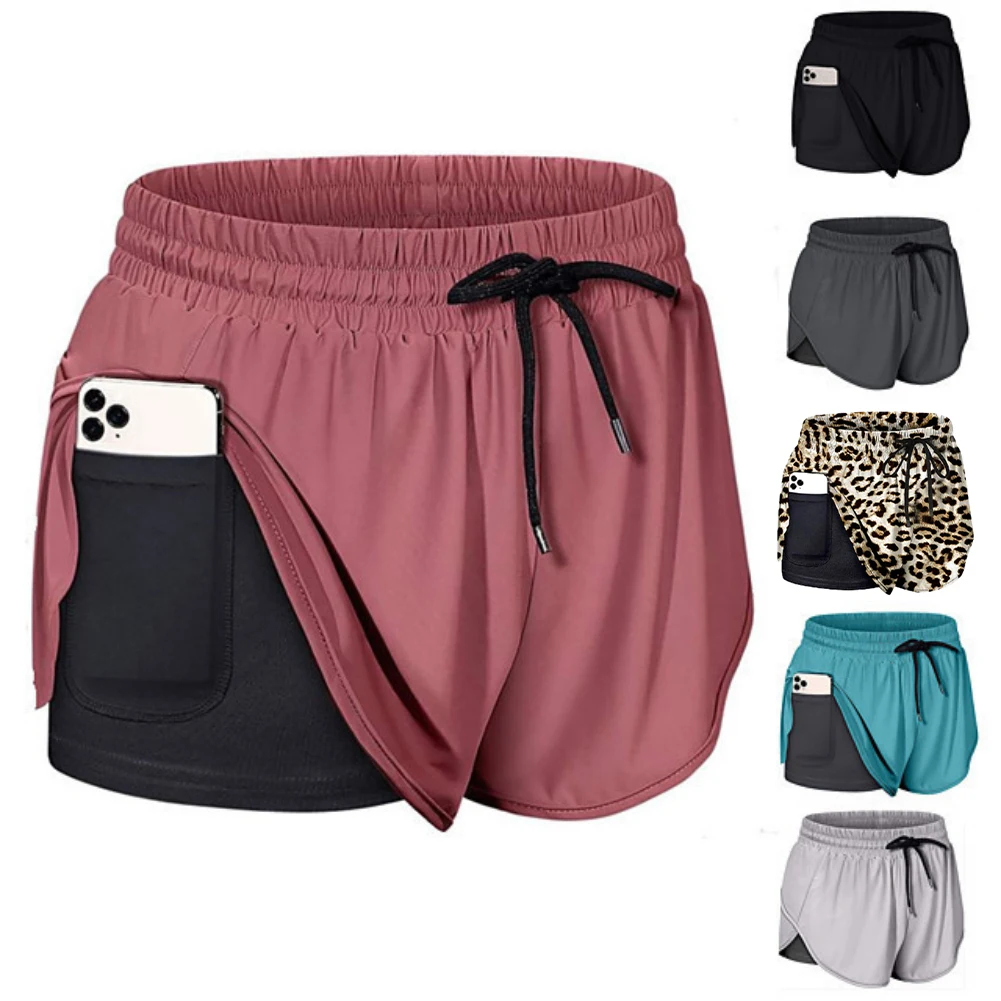 

2 in 1 Quick Dry Running Shorts for Women Workout Shorts Double Layer Shorts Athletic Yoga Shorts Sport Gym with Pockets