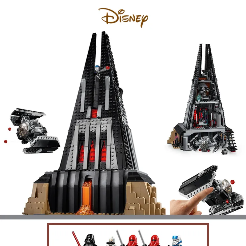 

DISNEY stars Space Fighter Wars Darth Vader`s Castle House Figures TIE Fighter Fit 75251 Building Block Bricks Toy Gift