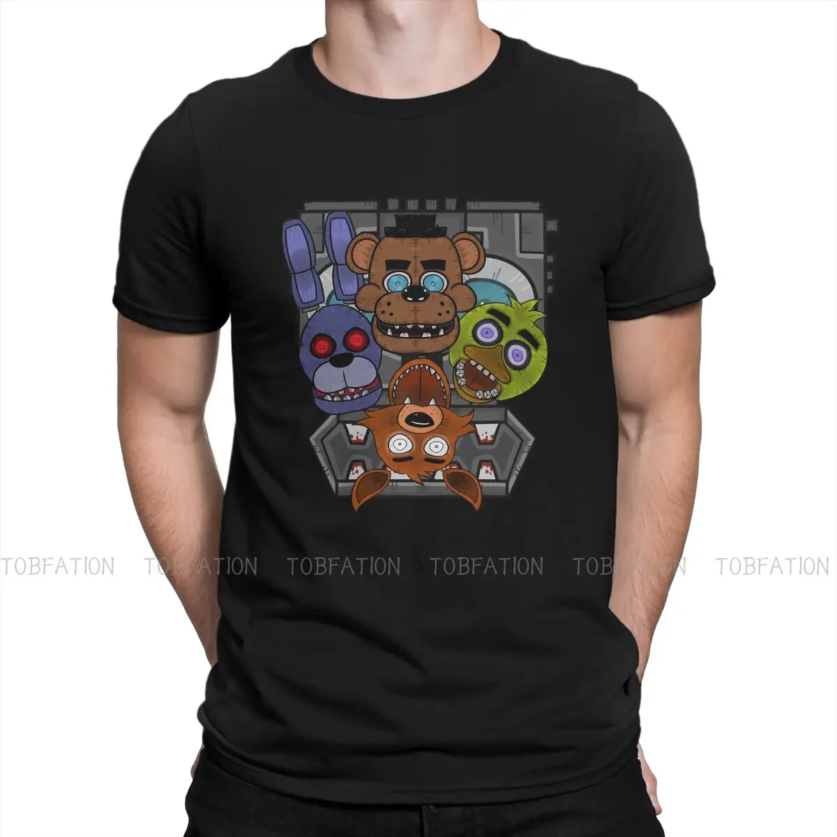 

Horror Classic Fashion TShirts FNAF Game Male Graphic Pure Cotton Streetwear T Shirt O Neck Big Size