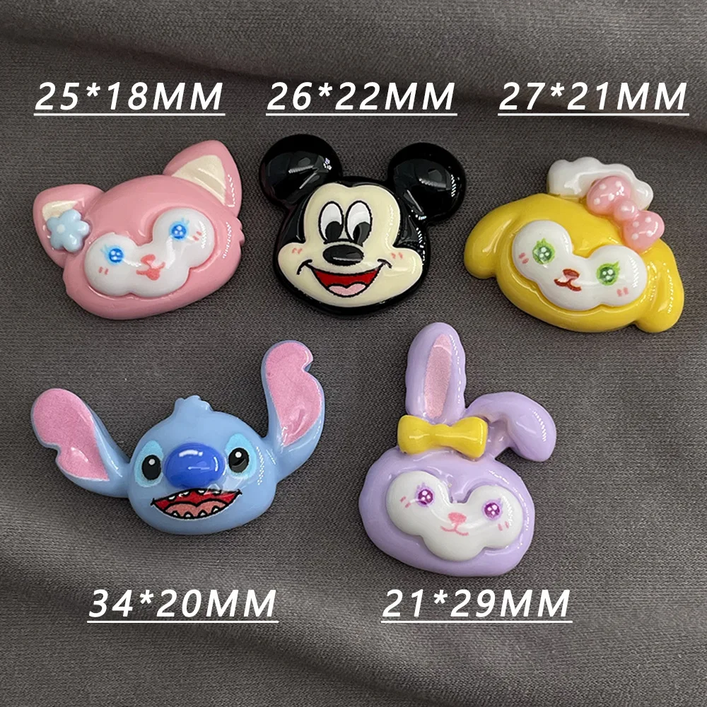 

Милые акриловые подвески из смолы с изображением Диснея Даффи Микки ститча, плоские Кабошоны, украшение «сделай сам», искусственные ювелирные изделия