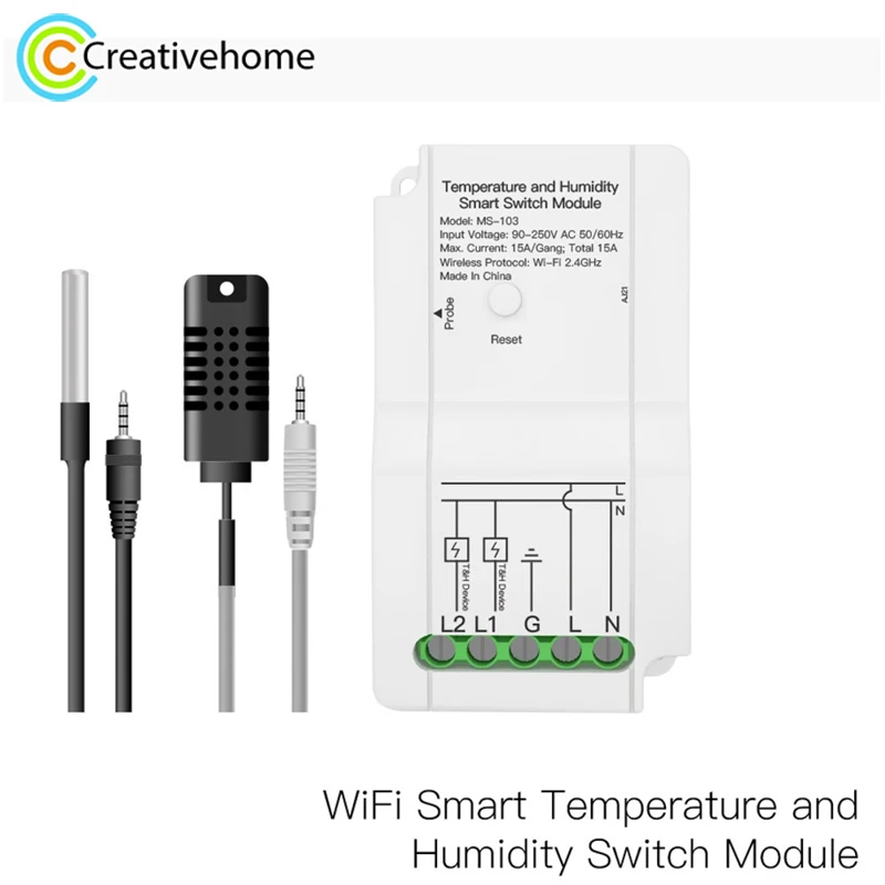 

WiFi Switch Module Temperature Humidity Probe Timer Smart Switch Remote Control Remote Intelligent Switch
