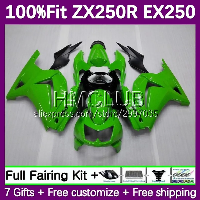 

EX250R For KAWASAKI NINJA ZX250 ZX 250 R 250R 62No.17 ZX250R glossy green 2008 2009 2010 2011 2012 EX250 08 09 10 11 12 Fairing