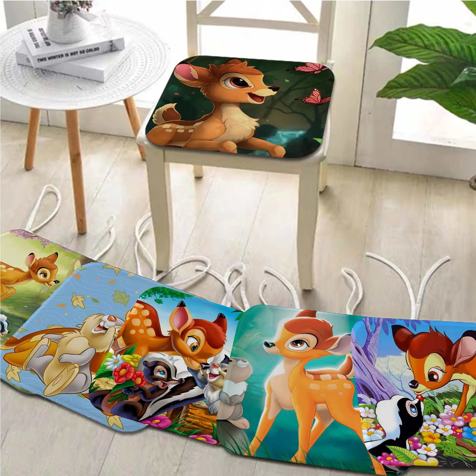 

Disney Bambi Cushion Mat Four Seasons Fabric Cushion Non-slip Living Room Sofa Decor Students Stool Tatami Office Chair Mat Pad