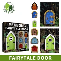 free shipping yegbong outdoor decoration creative wooden door art sculptures for trees garden decoration fairy tale door