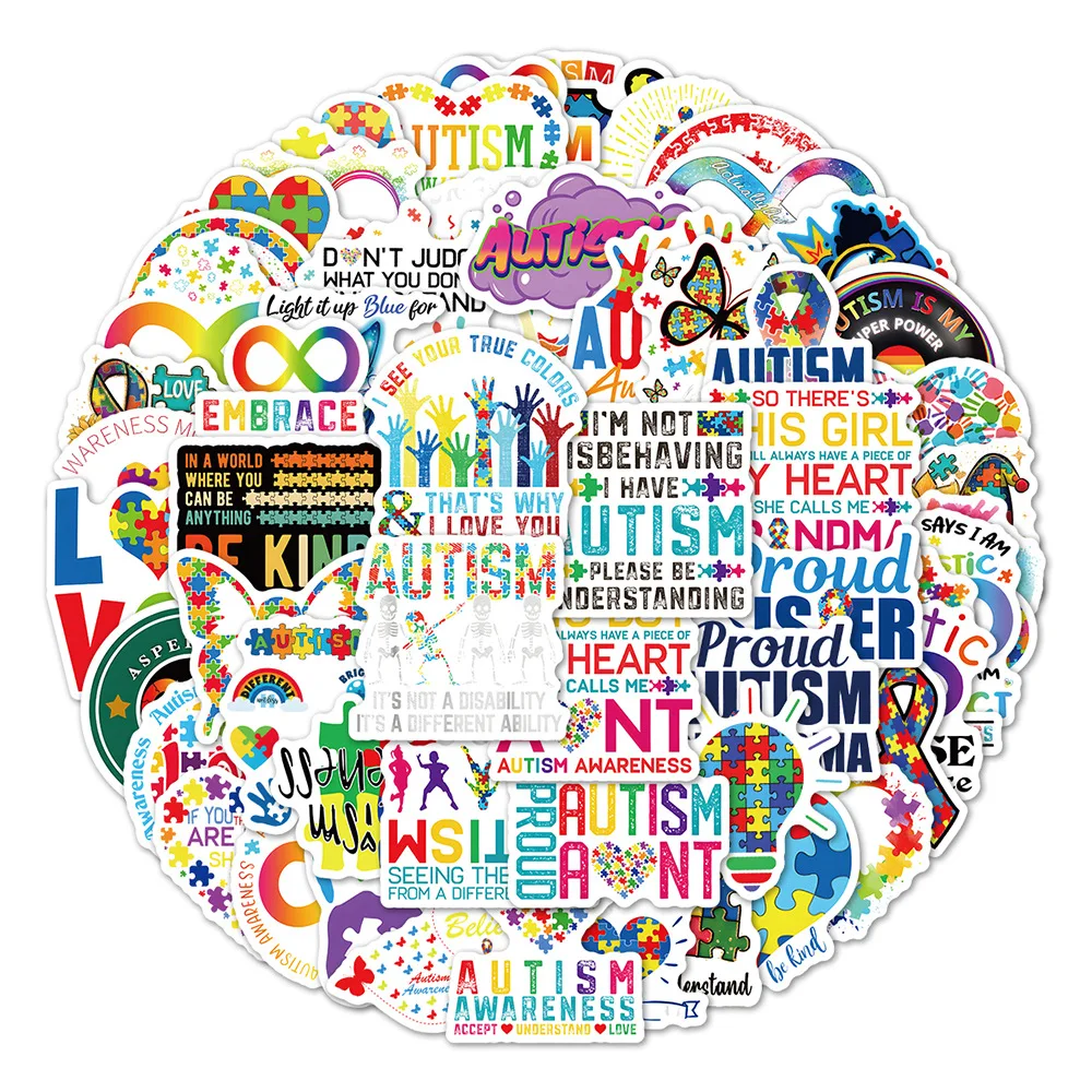 10/30/50 шт. наклейка с рисунком аутизма граффити ноутбук телефон альбом