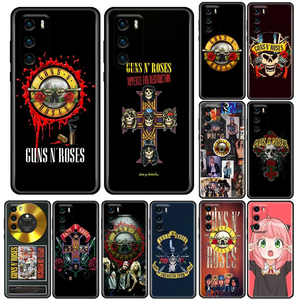 

Fundas Coque Phone Case for Huawei P10 P20 P30 P40 P50 P50E P Smart 2021 Pro Lite 5G Plus Case Guns N Roses 1987 Destruction