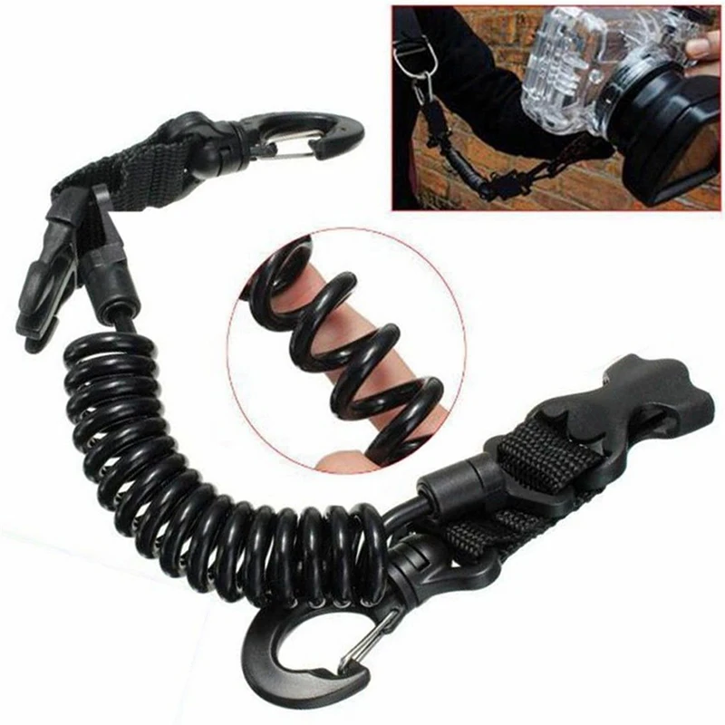 

1.5M Black Swim Camera Lanyard Quick Release Buckle Diving Tools Black Anti-lost Lanyard for With Release Buckle And Clip