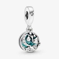 white stork and shining star charm 925 sterling silver bead fit original pandora bracelet women diy jewelry gift