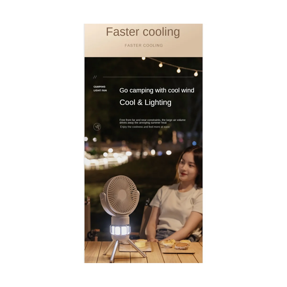 10000 мАч Портативный вентилятор для кемпинга Аккумуляторный мини-в