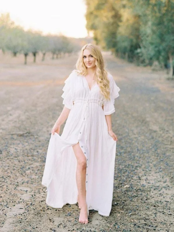 Реквизит для фотосъемки в стиле бохо украшение на пуговицах беременных длинное