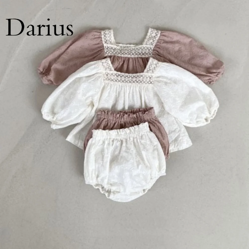 

Full Sleeve Baby Girl Blouse PP Shorts Sets Infant Outfits
