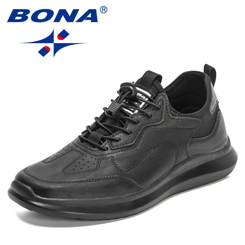 

BONA 2022 New Designers Classics Sneakers Casual Shoes Men Fashion Non-slip Breathable Elastic Vulcanized Shoes Man Footwear