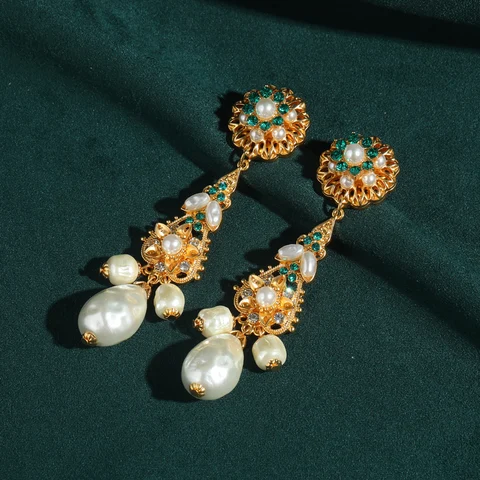 Серьги-капельки STALAIT из меди с натуральным камнем