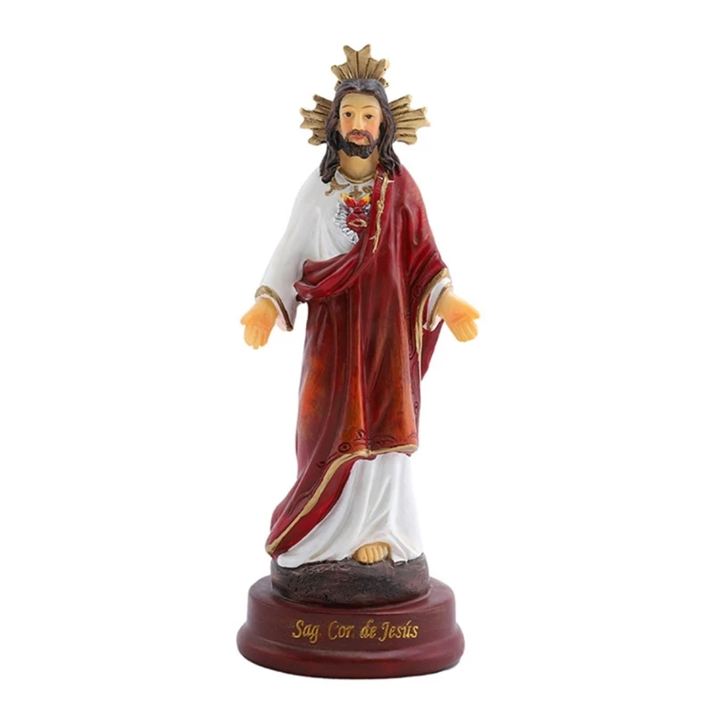 

Hand-Painted Catholic God's Mercy Jesus Ornament Figurine Resin Craft Souvenir N84C