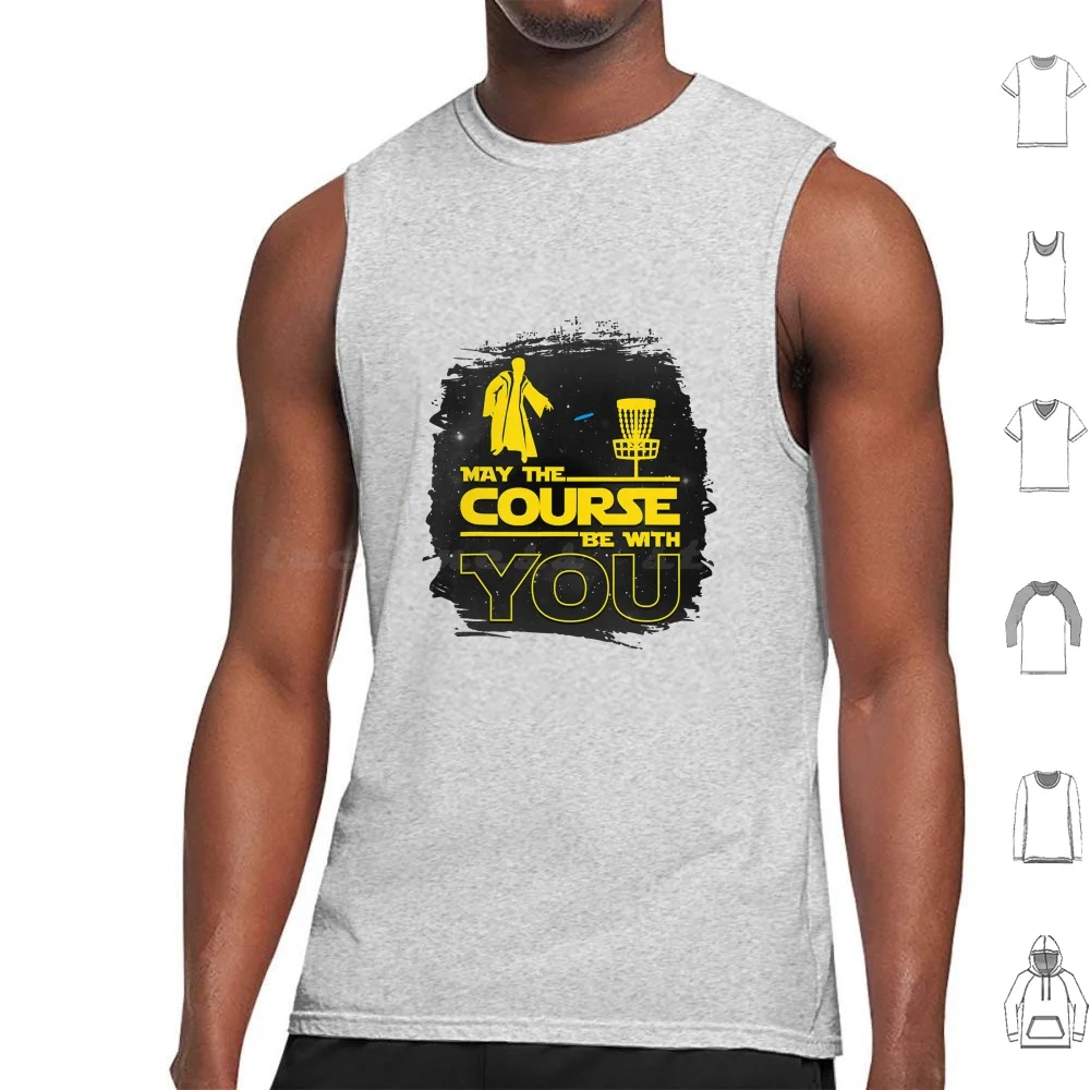 

Пусть курс будет с вами забавным диском, Майки для гольфа, печать хлопка, возможно, курс будет с вами диском для гольфа