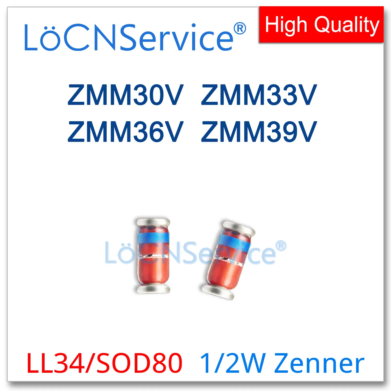 LoCNService 2500 шт. LL34 ZMM30V 30V ZMM33V 33V ZMM36V 36V ZMM39V 39V 1/2W стабилитрон диод высокого качества
