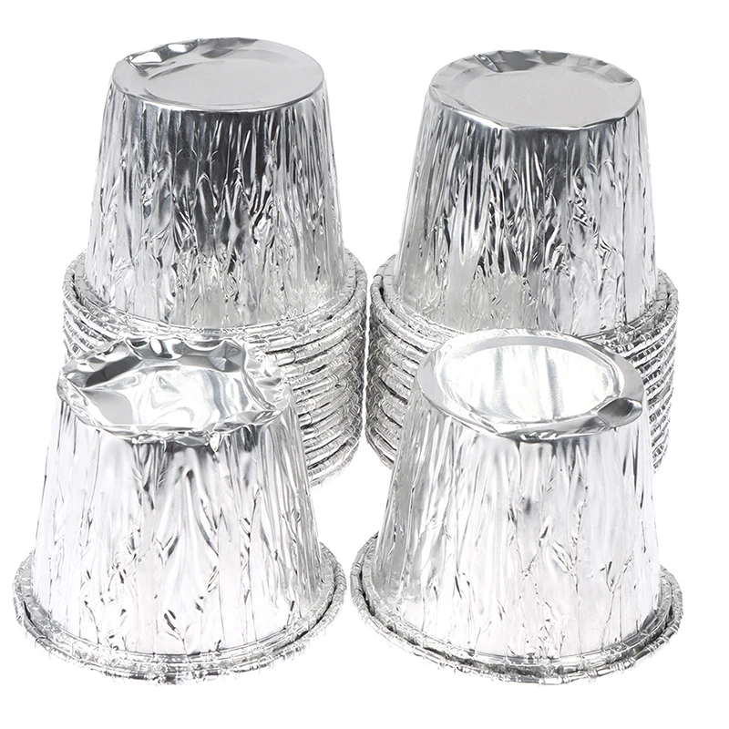 

25pcs Cupcake Tinfoil Cup Oilproof Cupcake Liner Baking Cup Tray Case Wedding Party Caissettes Silver Muffin Wrapper Paper