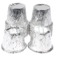 25pcs cupcake tinfoil cup oilproof cupcake liner baking cup tray case wedding party caissettes silver muffin wrapper paper