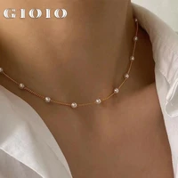 gioio 2022 new beads neck chain kpop pearl choker necklace gold color goth chocker jewelry on the neck pendant collar for women