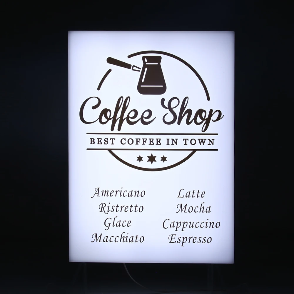 

Comercial Lighting Business Sign Plate Night Lights Waterproof Light Led Light Box Luminous Coffee Shop Company Signboard 220V
