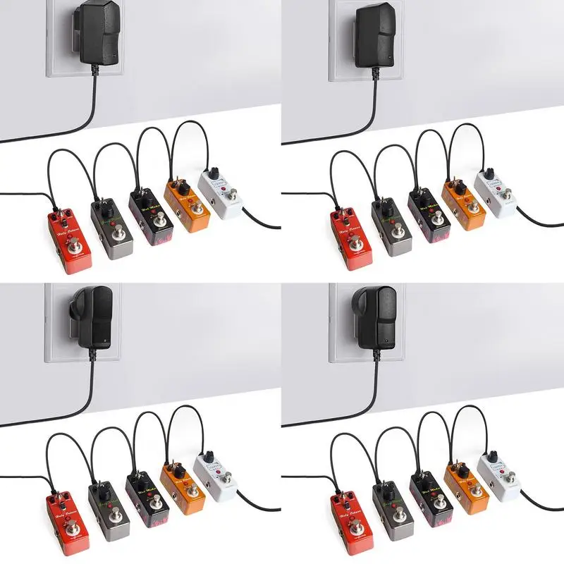Блок питания на педаль 9 В, источник питания для гитарных эффектов с 5-ходовыми кабелями в виде ромашек, совместимыми с педалями Vox Stomplab JOYO KLIQ Wah Блок питания на педаль 9 В, источник питания для гитарных эффектов с 5-ходовыми кабелями в виде ромашек, совместимыми с педалями Vox Stomplab JOYO KLIQ Wah