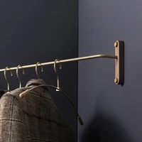 hanger wall hanging bedroom corner storage rack corner shelf punching household simple clothes rack brass single rod
