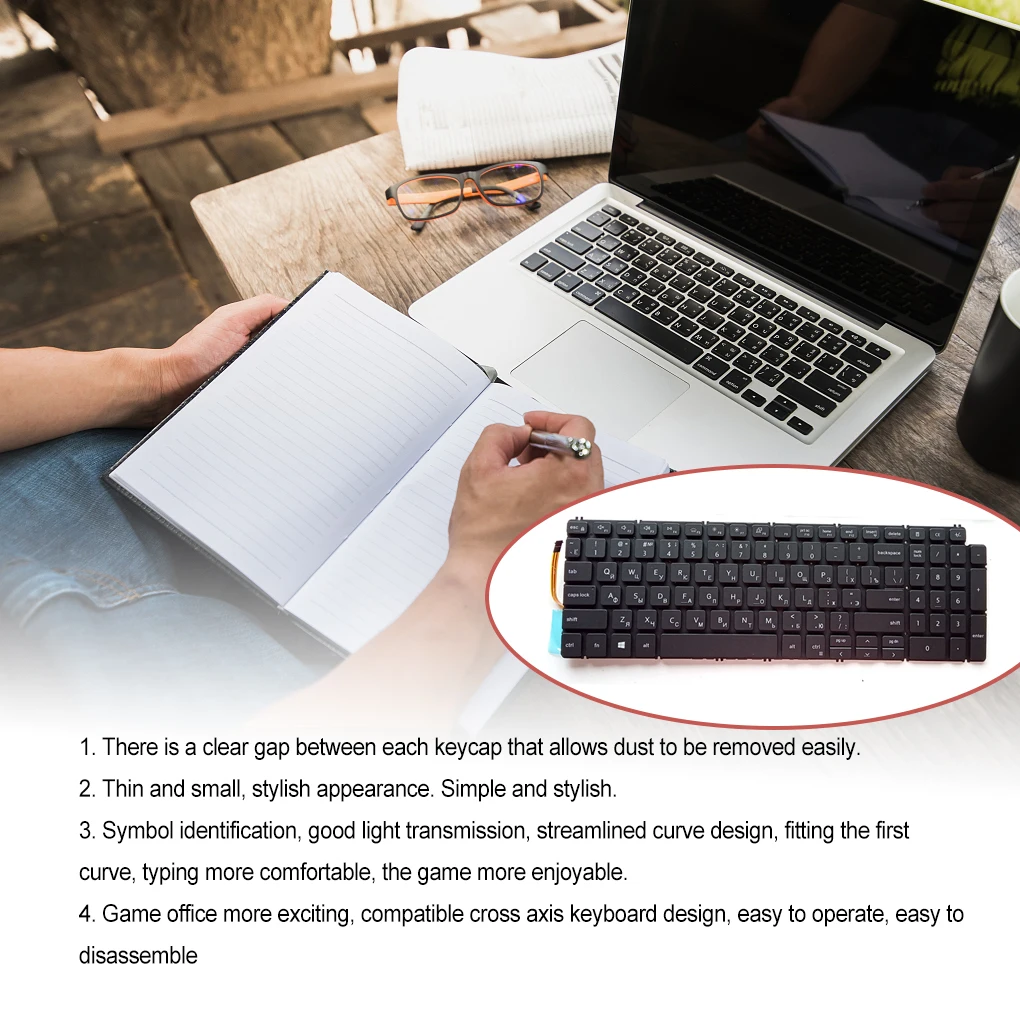 

Клавиатуры с подсветкой для офиса, дома, ноутбука, компьютерные компоненты, хорошо подходят для замены для Dell Inspiron Notebook RU