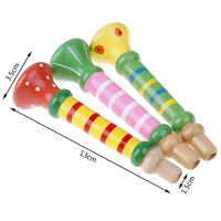 colorful wooden small horn whistle musical toys gift for kids children music instrumental study toys random