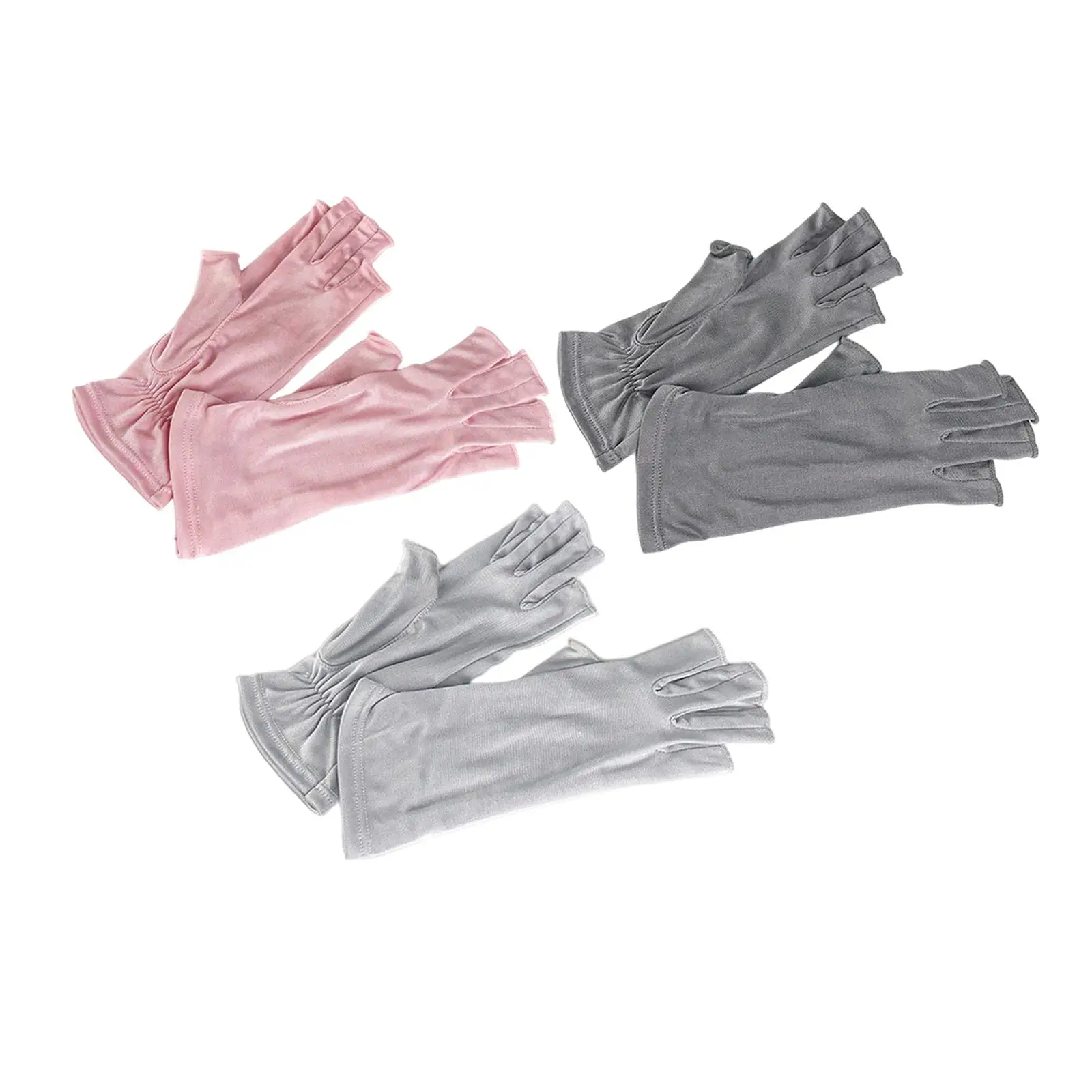 

Перчатки из чистого шелка на полпальца солнцезащитные противоскользящие солнцезащитные перчатки варежки для вождения для бега летние пер...