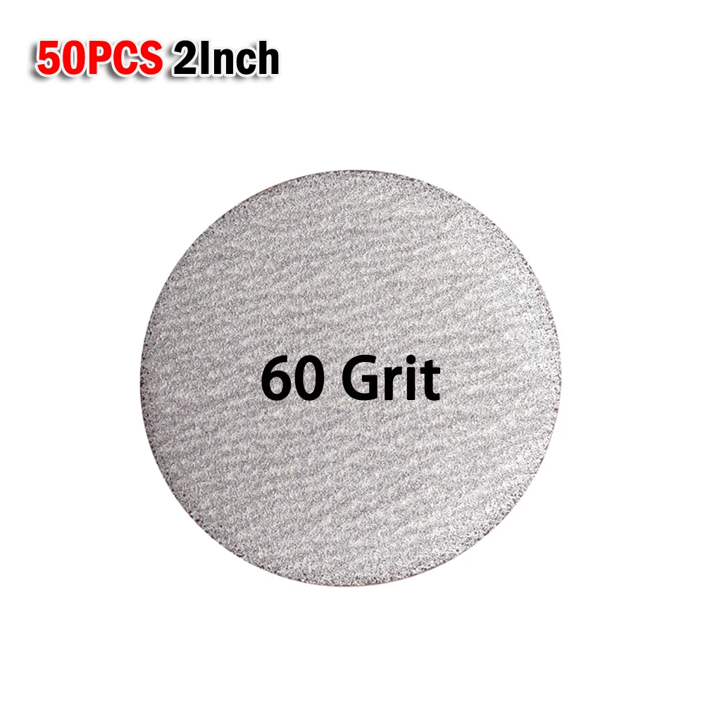 

50PCS 2Inch Hook And Loop White Dry Sanding Disc Sandpaper Polishing Grinding Workshop Equipment Power Tool Air Tool Accessories