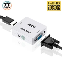 hdmi to vga adapter converter mini hdmi2vga with 3 5mm audio connector 1080p for ps4 xbox pc laptop hdtv projector dvd converter