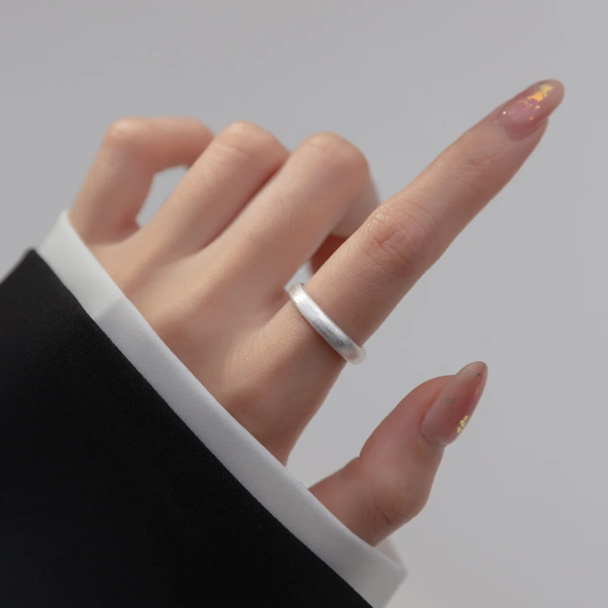 

Кольца из стерлингового серебра 925 пробы для женщин, 3-слойные синие простые минималистичные открытые Регулируемые кольца на палец, модная женская бижутерия