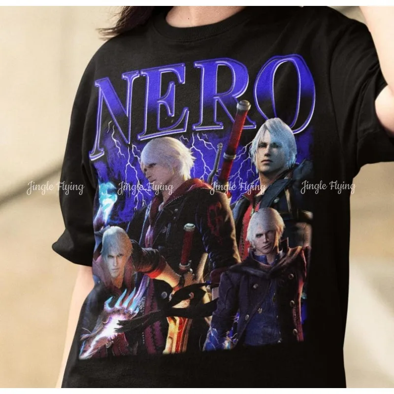 Фото Футболка унисекс Devil Trigger May Cry 4 Dmc4 Nero Bootleg Gaming, японская рубашка Husbando для видеоигр №1