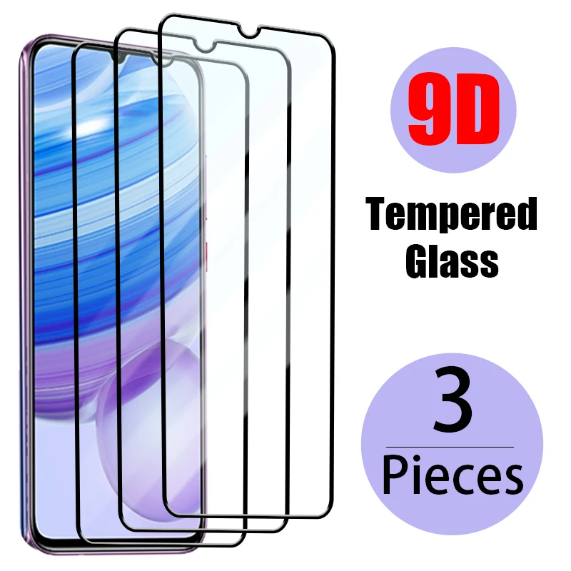 

3Pcs Full Cover Tempered Glass For Xiaomi Redmi 9A 9 9i 9T Note 10 PROMAX PRO, Screen Protectors Phone Film