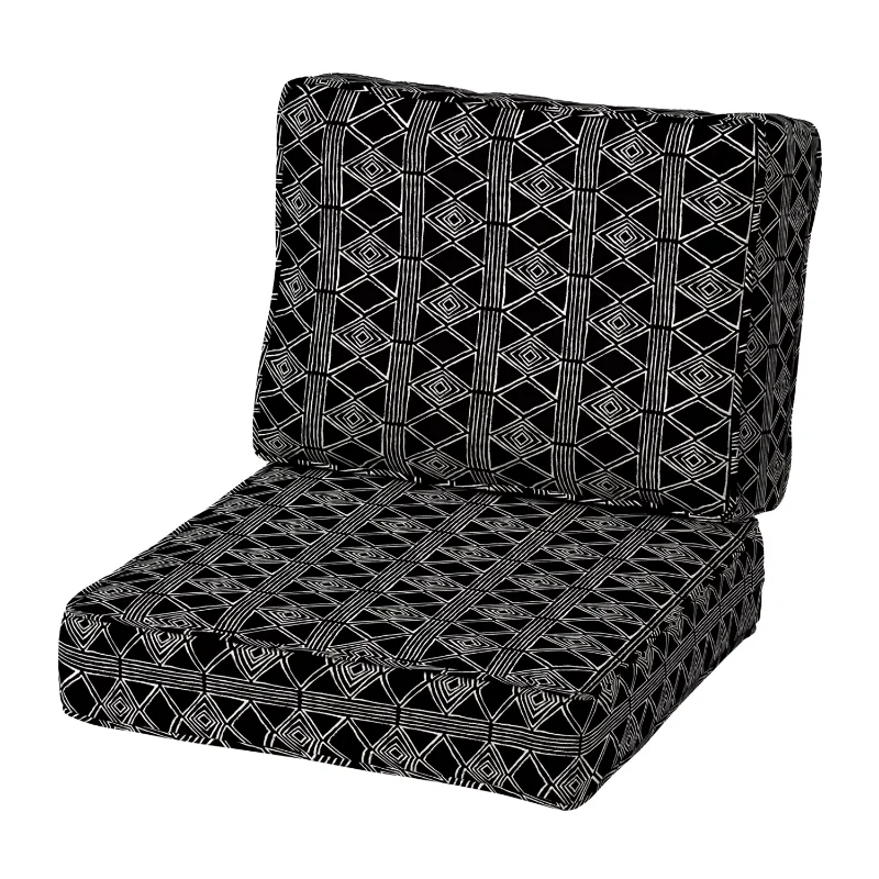 

ProFoam Performance Outdoor Deep Seating Cushion Set 24 x 24, Black Global Stripe