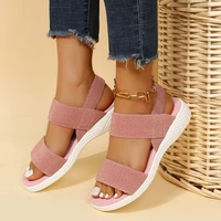 fashion comfortable summer new style womens sandals stretch textile stitching sandals casual outdoor beach shoes womens sandals