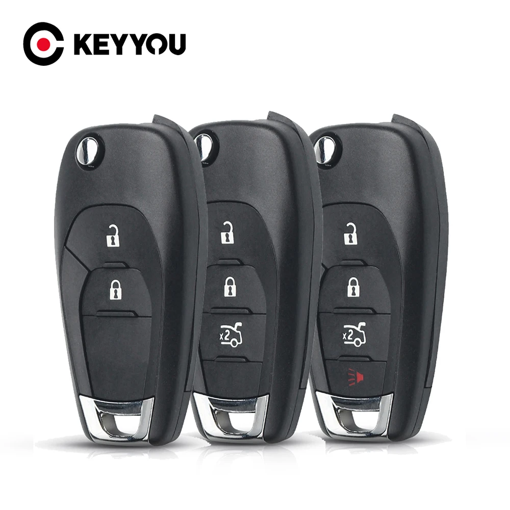 Фото KEYYOU 1 шт. 2/3/4 кнопки флип-чехол для автомобильного ключа для Chevrolet Cruze Trax LS Badge Spark Sonic Aveo Tracker Onix RS Trailblazer №1