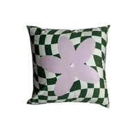 1pcs pillowcase fabric green plaid cushion cover textile sofa cushion bedroom pillowcase 4545cm home decoration textile