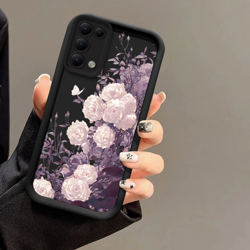 Модный силиконовый чехол с цветами в стиле ретро для OPPO Reno 8 7 6 5 4 3 2 Lite Pro Plus 8Z 7Z 6Z 5F 4Z