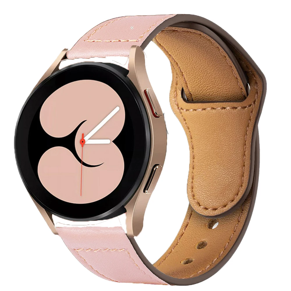 

20mm 22mm Leather Strap For Samsung Galaxy watch 4/Classic 44mm Active 2 bracelet Huawei GT/2/Pro Galaxy 3 45mm/42mm/46mm Band