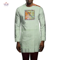 bintarealwax men patchwork long sleeve top african clothes african design clothing casual mens jacquard shirts wyn1464