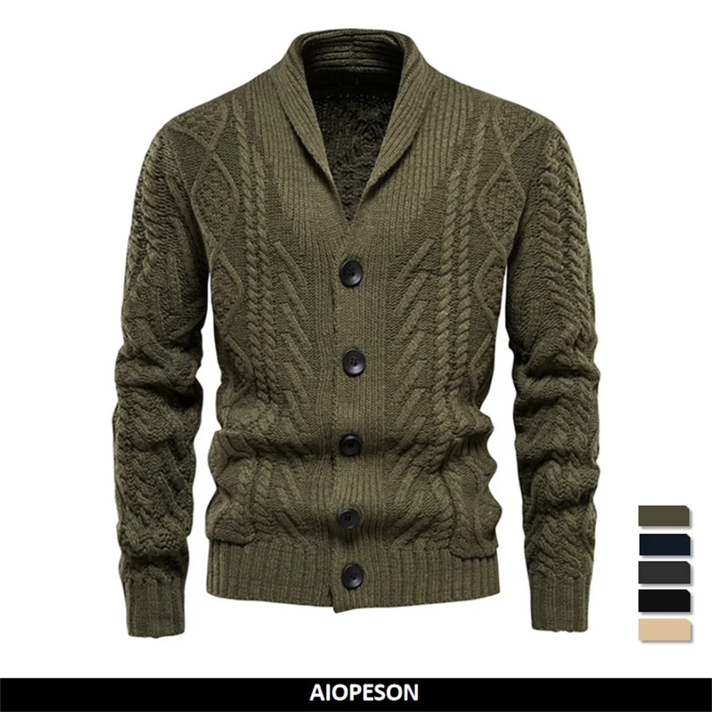 

BabYoung jednolity kolor dzianinowy sweter męski pojedynczy Breasted Casual męski sweter nowy zimowy projektant mody swetry dla