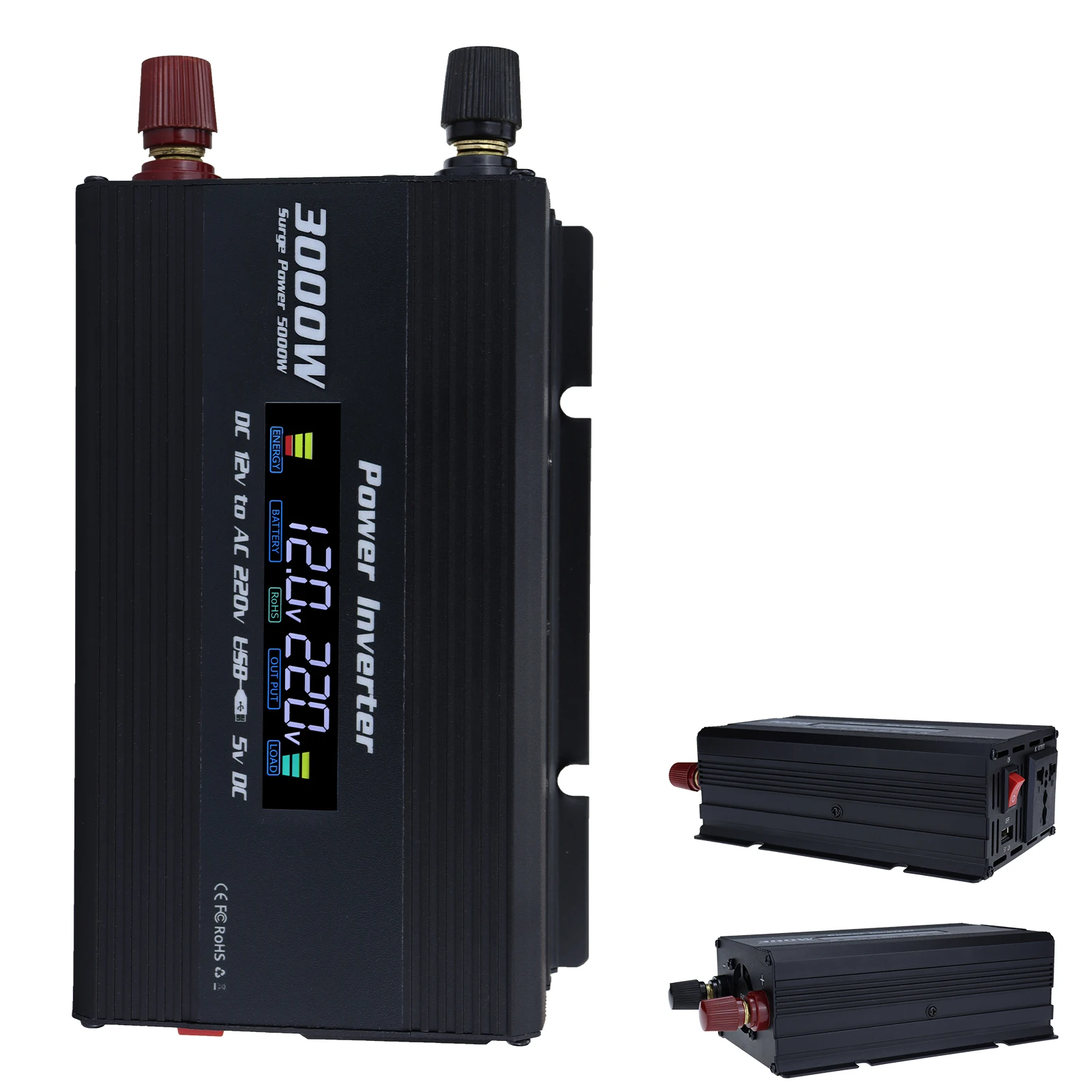 

Автомобильные инверторы, преобразователь постоянного тока 12 В в 110 В переменного тока, 5000 Вт, модифицированные синусоидальные волны, USB-инве...