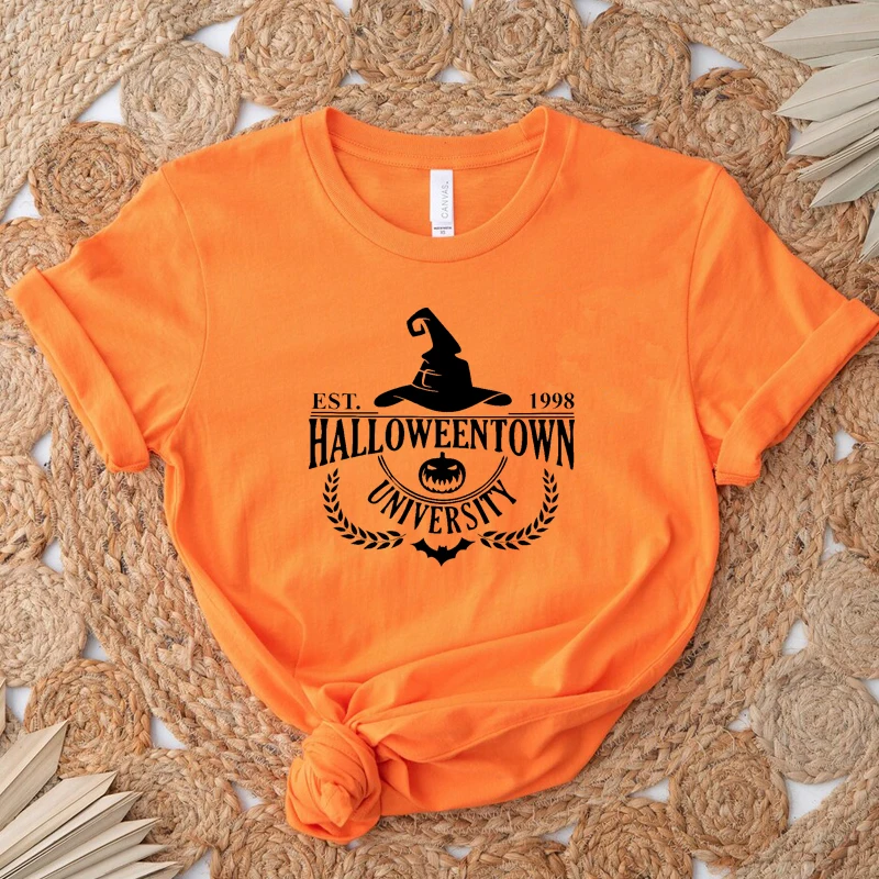 

Funny Halloween Women Graphic T Shirts Cotton Halloweentown Unisversity T-shirt Y2k Thanksgiving Festival Clothes Wicca Tshirt
