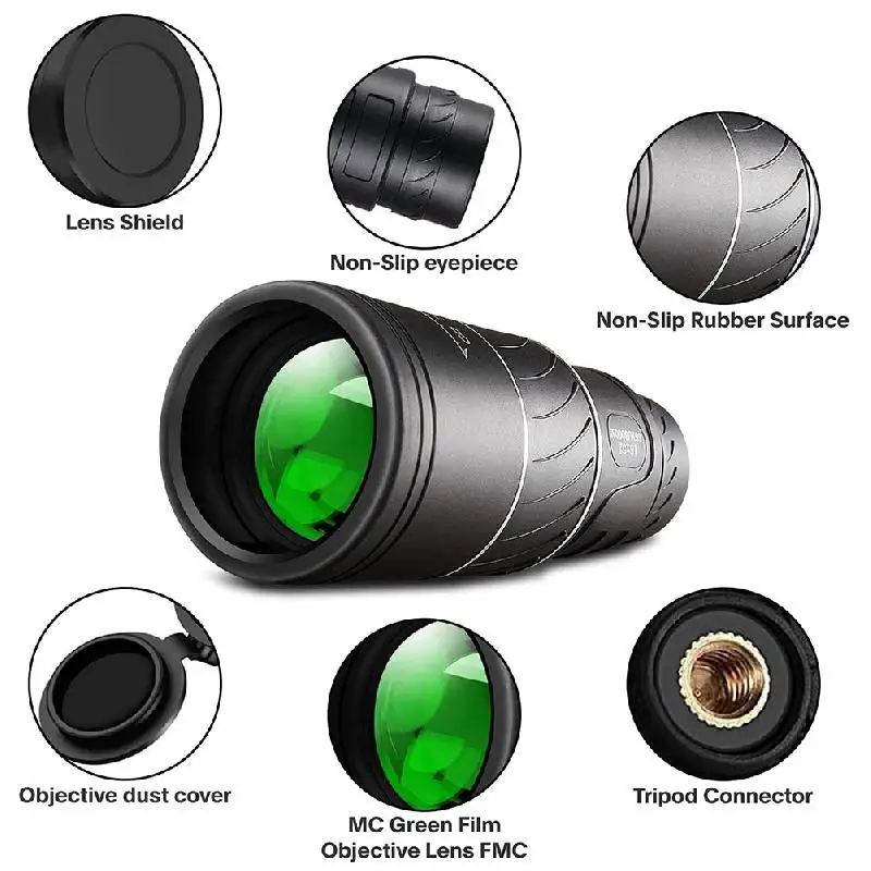 NEW 40X60 HD Powerful 9500M Telescope Optics BAK4 Night Vision Monocular Portable High Power For Hunting Bird Watching | Инструменты