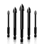 Набор сверл для стекла, керамики, бетона, карбида, 5 шт.