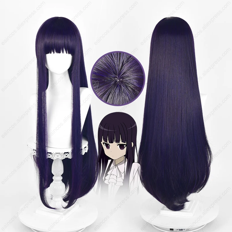 Ririchiyo Shirakiin косплей парик 92 см Длинные прямые фиолетовые черные парики